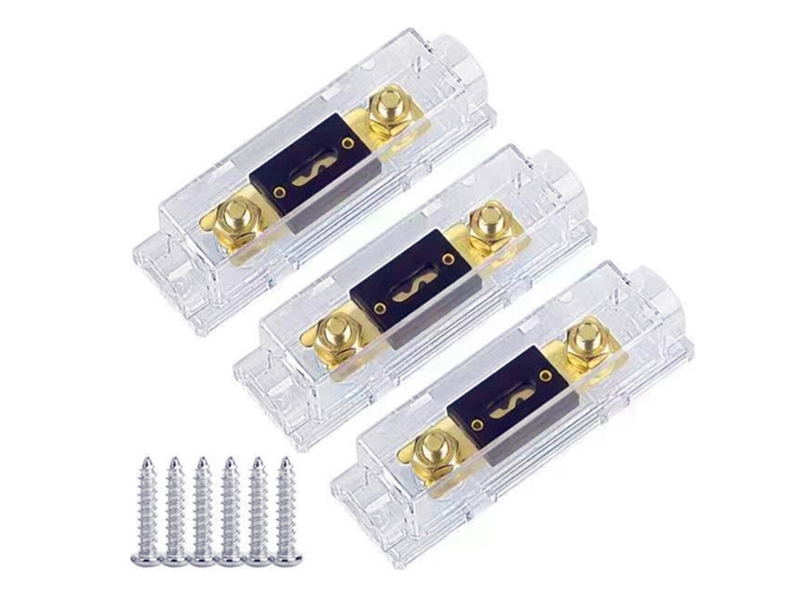 Kit com 3 Suportes de Fusíveis Anl Suportes Auto com Fusível de 80a Incluído (tipo Parafuso)
