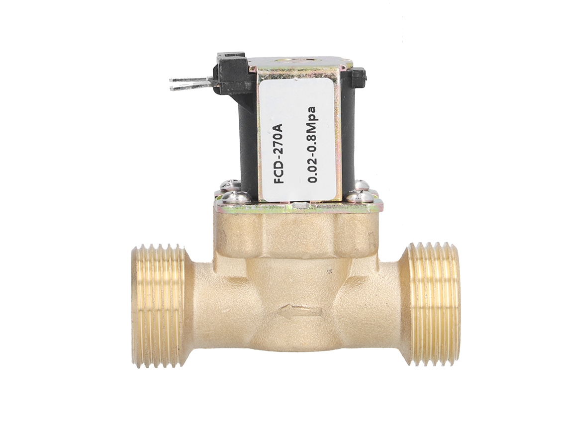Válvula Solenoide Elétrica Normalmente Fechada Bronze G1/2 Dc12v Controle Automático Água