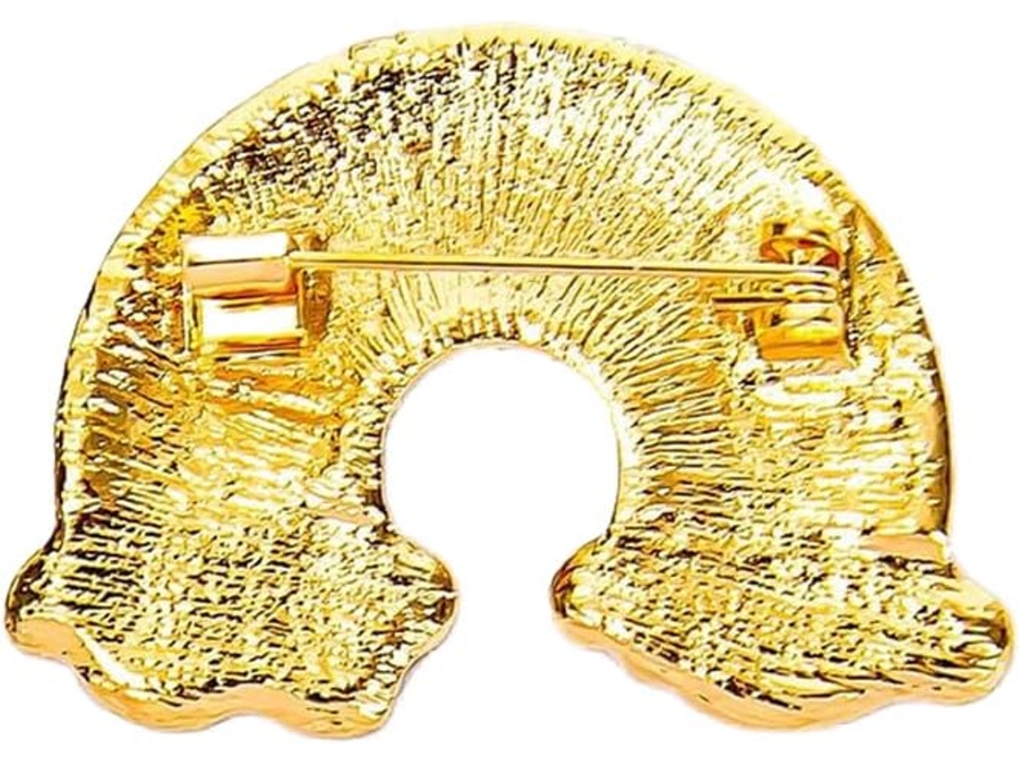 Broche Com Design De Arco Íris E Strass Para Mulheres