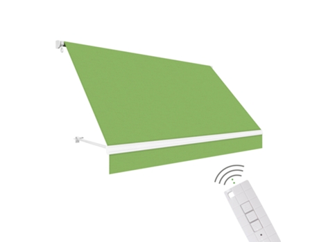 Toldo Exterior Balcão Retrátil 3x2,5 Verde Suporte Para Teto E Parede Fixação Na Grade Wasabi