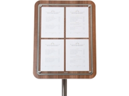 Display Informativo SECURIT Glass Star 4xA4 (A2) Nogueira