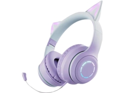 Fones De Ouvido Com Orelhas Gato Iluminadas Por Led Rgb, Dobráveis E Com Som Estéreo