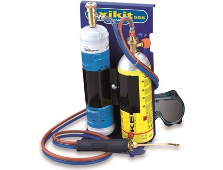 Tocha a Gás Bi Oxykit 3300C 110 Bar com 2 Pontas Kit Completo Brasagem e Soldagem KEMPER