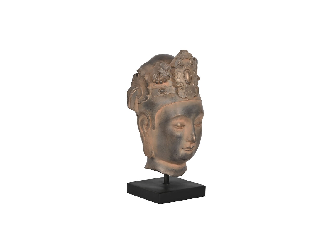 Home Esprit Figura Decorativa Buda Oriental Marrom Preto 15 X 18 X 38 Cm