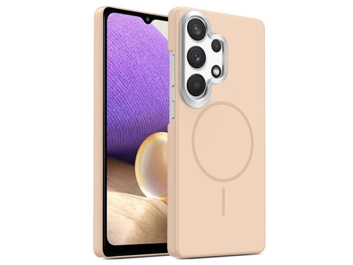 Capa Para Samsung Galaxy A33 5g Fina Circular Magsafe À Prova De Choque Dourada Em Policarbonato Ouro Deserto