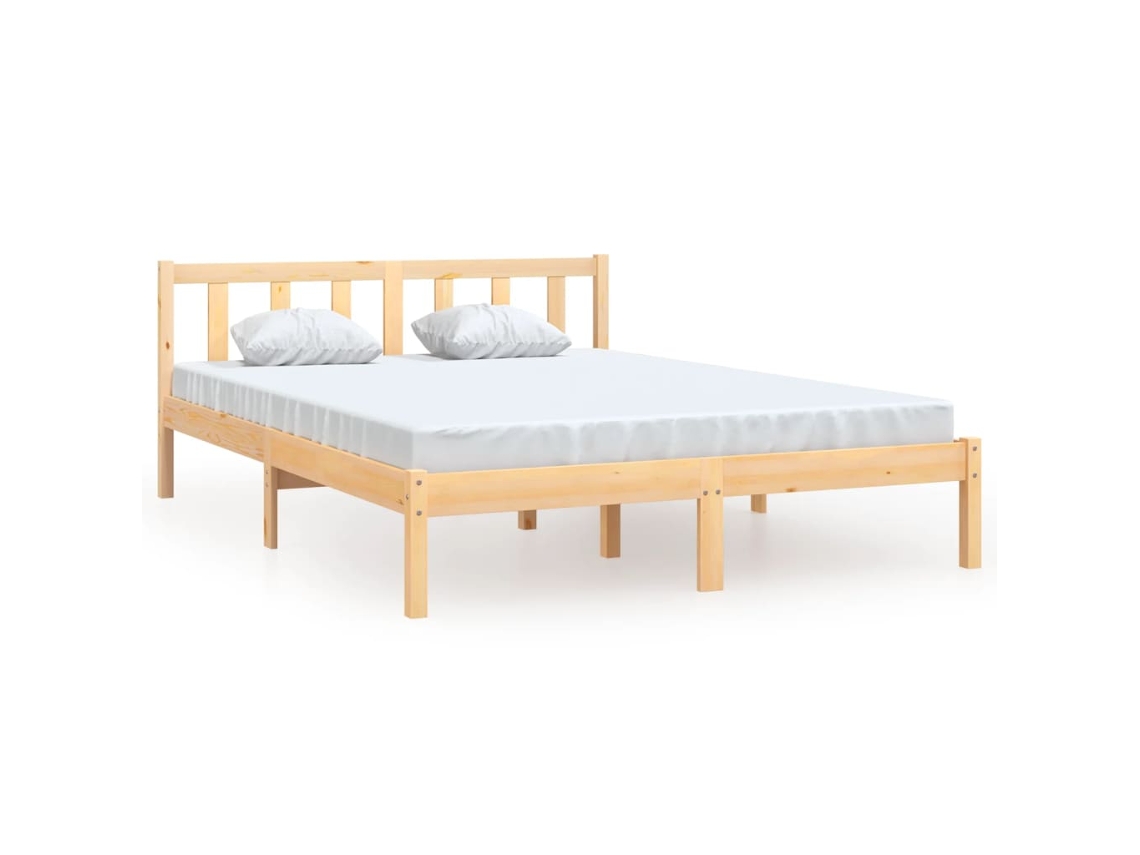 Bed Frame, Bed Frames Vidaxl Marrom Madeira De Pinho (140 X 200 Cm)