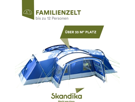 Tenda Familiar SKANDIKA   Nimbus 12 12 Pessoas 4 Cabines com Redes Mosquiteiras
