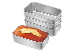 Conjunto De 4 Formas Para Pão E Bolos, Em Aço Inoxidável, 21,7 × 14,7 Cm, 8,54 × 5,79 Polegadas, Para Forno, Confeitaria E Preparo Doméstico