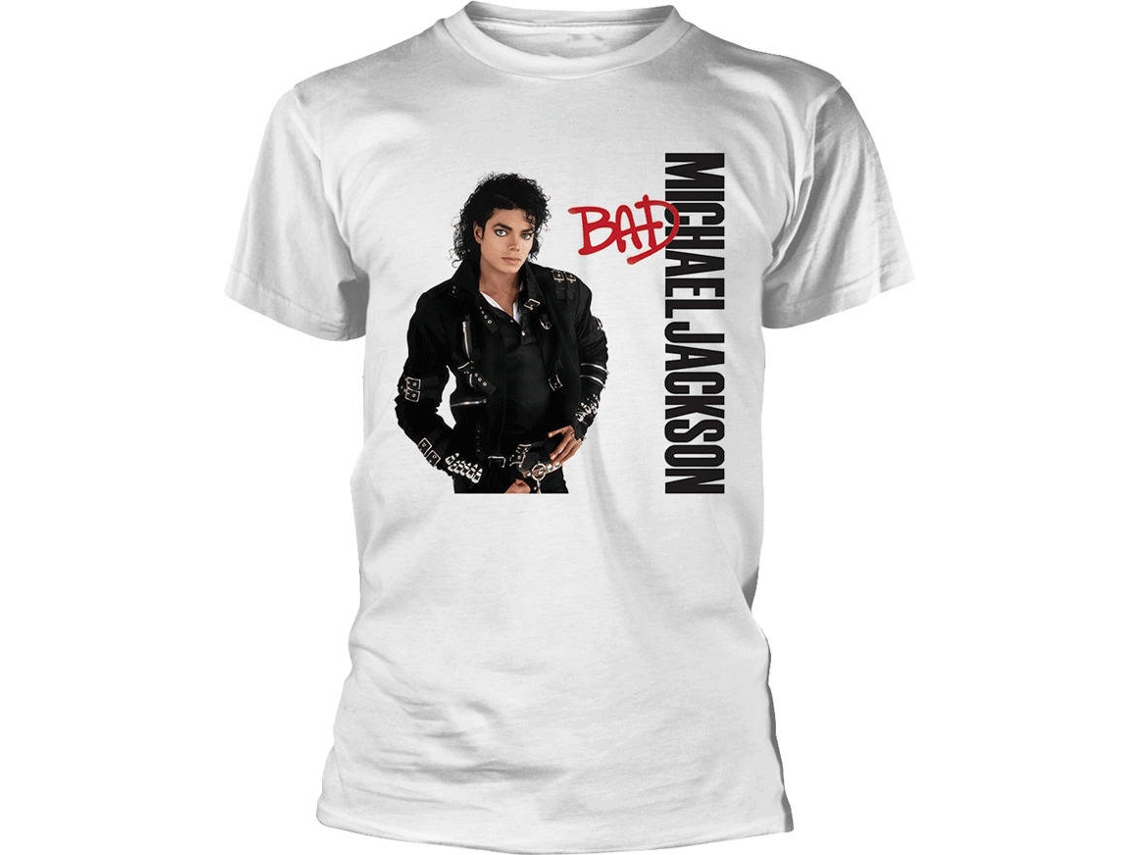 T-Shirt MICHAEL JACKSON Bad Branca M