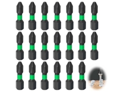 Conjunto de 20 Pontas Phillips para Furadeira Elétrica, Parafusadeira de Aço Magnético Impacto, Compatíveis Con todos As Parafusade -aquaforge