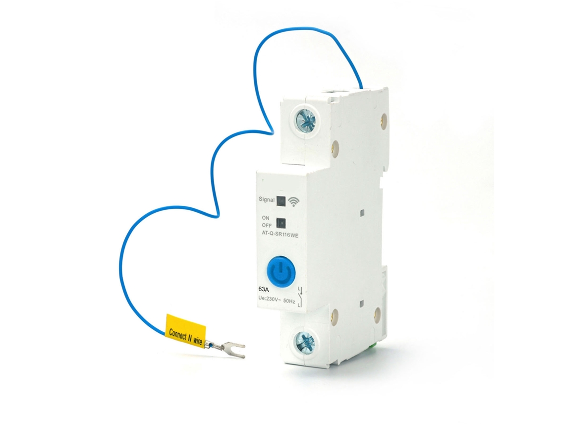 disjuntor WiFi YURU 1p Din Rail, controle via app, compatível com Alexa