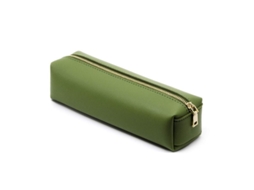 2026rebe estuche de Lápices Pu Portátil Bolsa de Utensilios Escolares Capacidad Grande Verde
