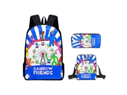 Conjunto De Mochila Infantil Com Estampa De Arco-íris E Três Peças: Mochila, Mochila De Refeição A Tiracolo E Estojo, Modelo U