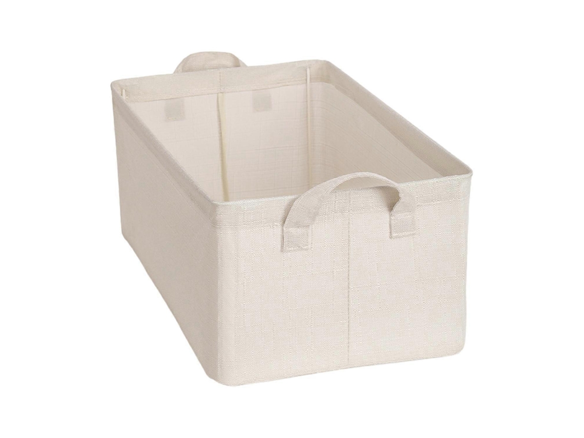 Cesto De Armazenamento Dobrável De Bambu E Algodão Com Alças Reforçadas, Resistente À Umidade, Para Roupas E Armário. Olysi Shop