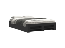 Estrutura de Cama Derivados de Madeira Preto MAISON EXCLUSIVE (135x190 cm)