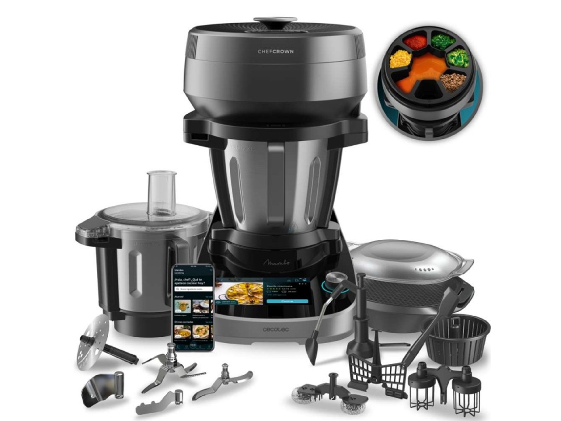 Robô De Cozinha Multifunções Com Distribuidor De Alimentos. Cecotec