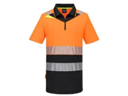 Polo De Trabalho De Alta Visibilidade Com Zíper | Portwest Naranja/negro / L