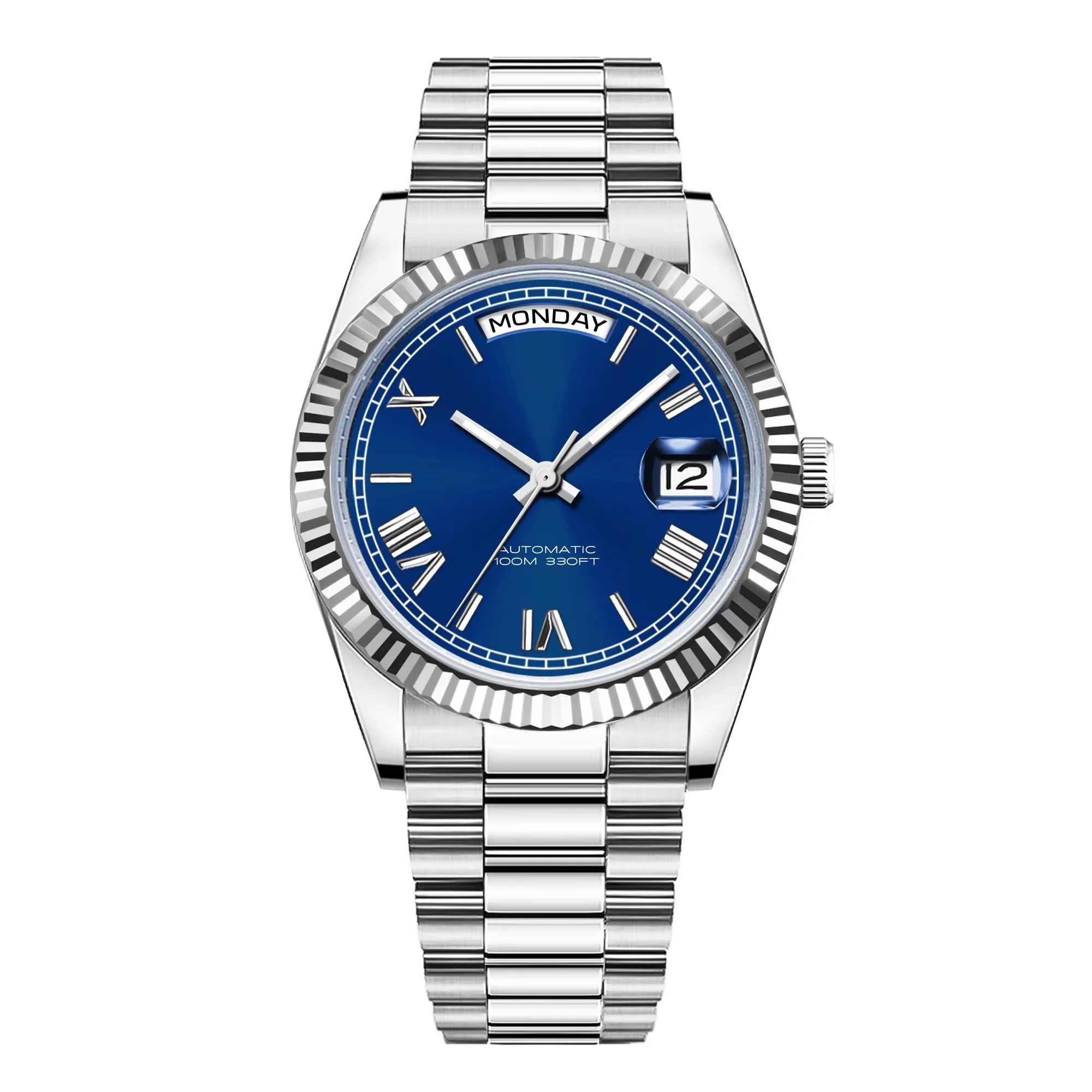 Relógio Masculino Automático Mecânico (azul) 39/36 Mm, Cristal De Safira