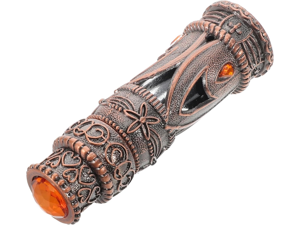 Frasco De Perfume Vintage Recarregável De 5ml Em Vidro E Metal Com Detalhes Em Cobre Vermelho Retrô Portátil.