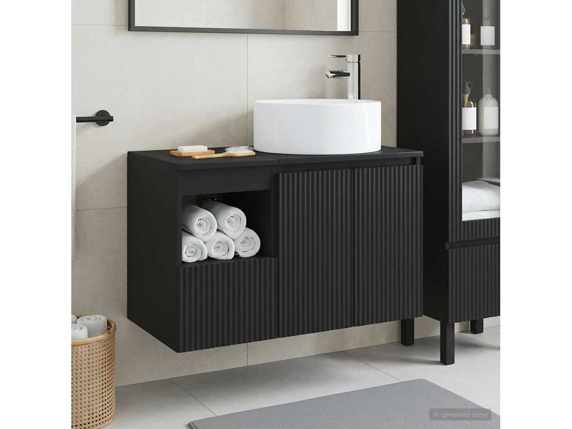 Vidaxl Conjunto De Móveis Para Banheiro 2 Unid. Preto
