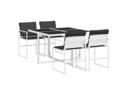 Maison Exclusive - 5 Pcs Conj. De Jantar P/ Jardim C/ Almofadões Textilene Branco