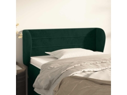 Vidaxl Cabeceira De Cama C/ Abas Veludo 103x23x78/88cm Verde-escuro