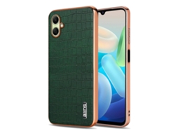 Capa Tkdaddy Azns Para Samsung Galaxy A07 4g Com Textura De Crocodilo Galvanizada Em Pu Tpu, Verde