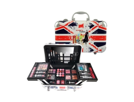 Estojo de Maquiagem de Mala Coleção Londres Conjunto de Presente Estojo de Maquiagem 62Pcs GLOSS