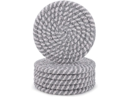 2026-6 Peças De Posavasos Tecidos À Mão De Algodão Absorvente, Resistente Ao Calor, 10,9 Cm, Presente Ideal Para Casa