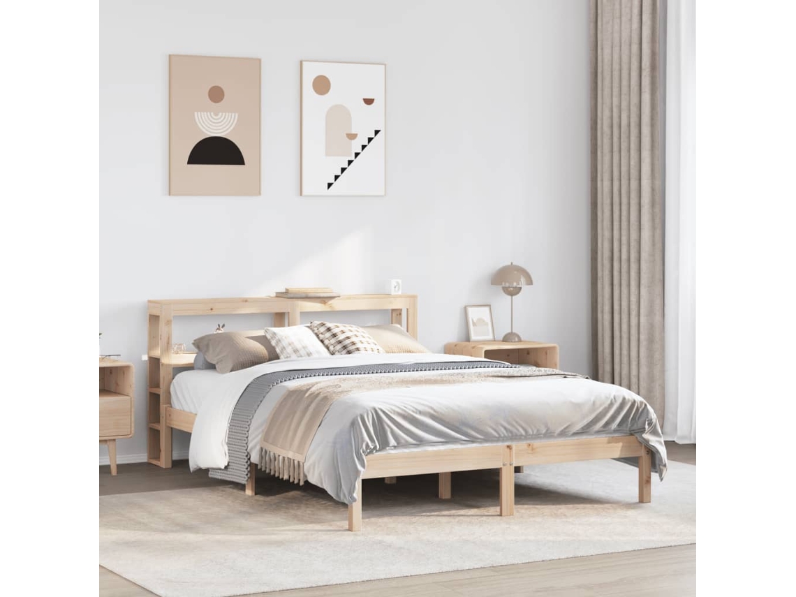 Vidaxl Cama Sem Colchão 120x190 Cm Madeira De Pinho Maciça