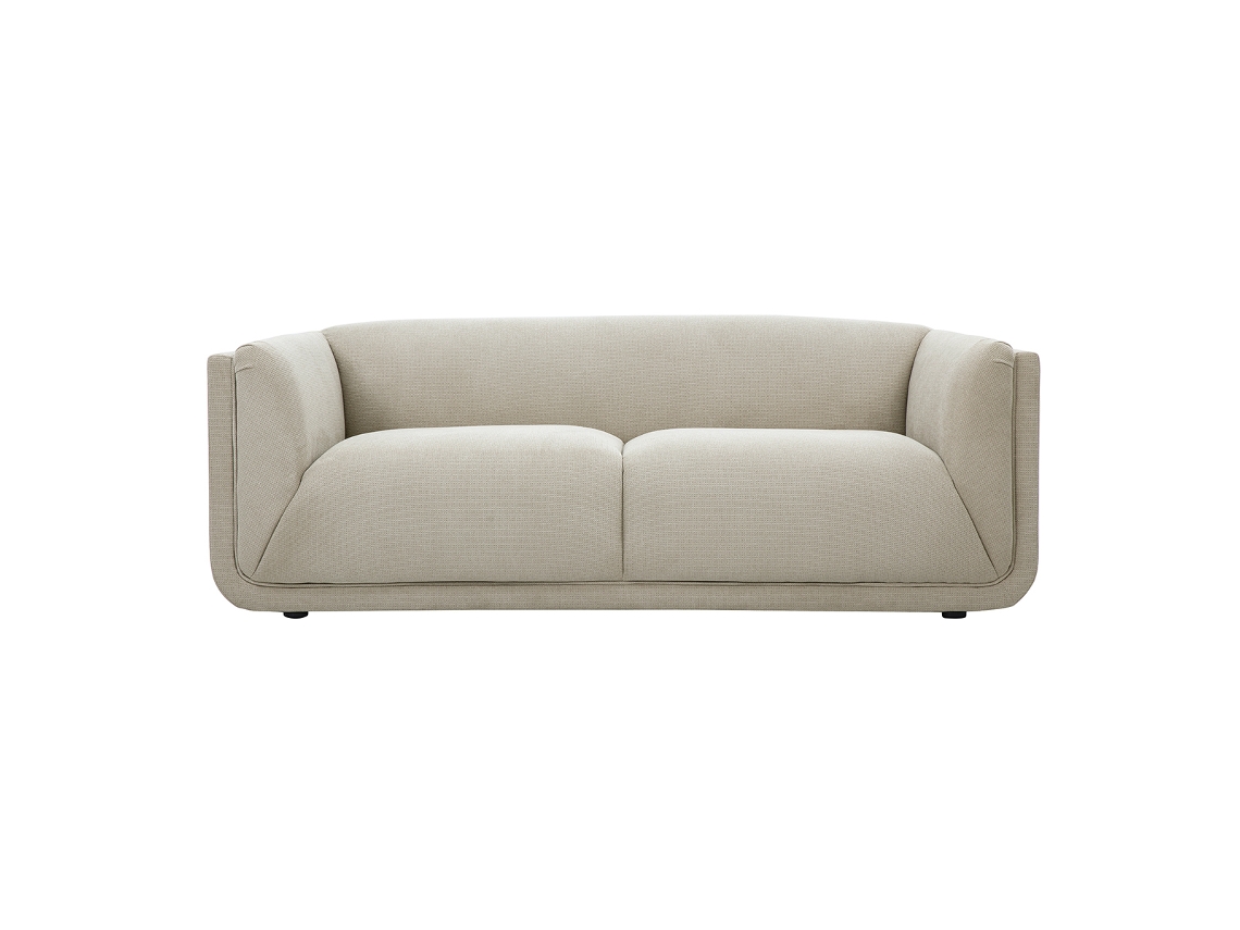 Sofá De Diseño De 3 Plazas En Tejido Chenilla Texturado Beige Hosbo Miliboo