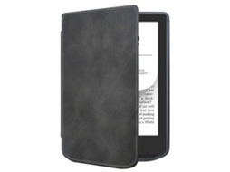 Capa Panoona Para Pocketbook Verse 629, Leve, Fina E Resistente A Impactos, Em Pele Premium Preto