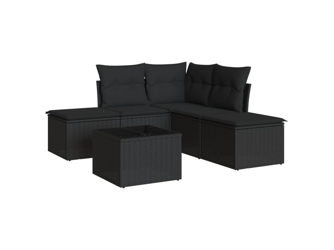 Garden Sofa Set, Garden Sofa Sets Vidaxl Preto Rattan / Vime (n/a)