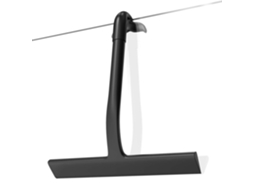 Raspador De Chuveiro, Feito De Silicone Em Peça Única, Com Gancho Integrado Para Facilitar A Fixação E A Limpeza, 21 Cm, Preto