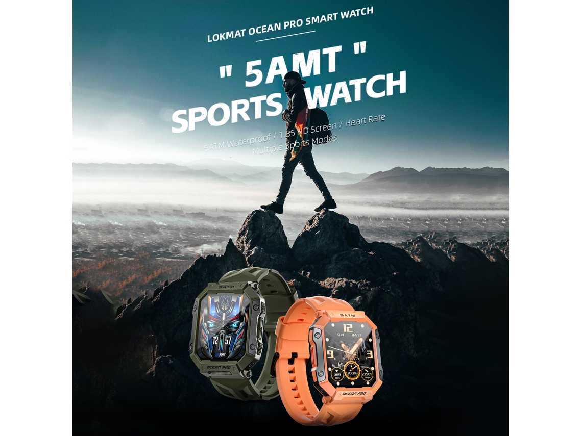 Aetheria relógio Inteligente Lokmat Ocean Pro Pulseira Fitness Tracker Monitor Saúde Ip68 Compatível Android Ios