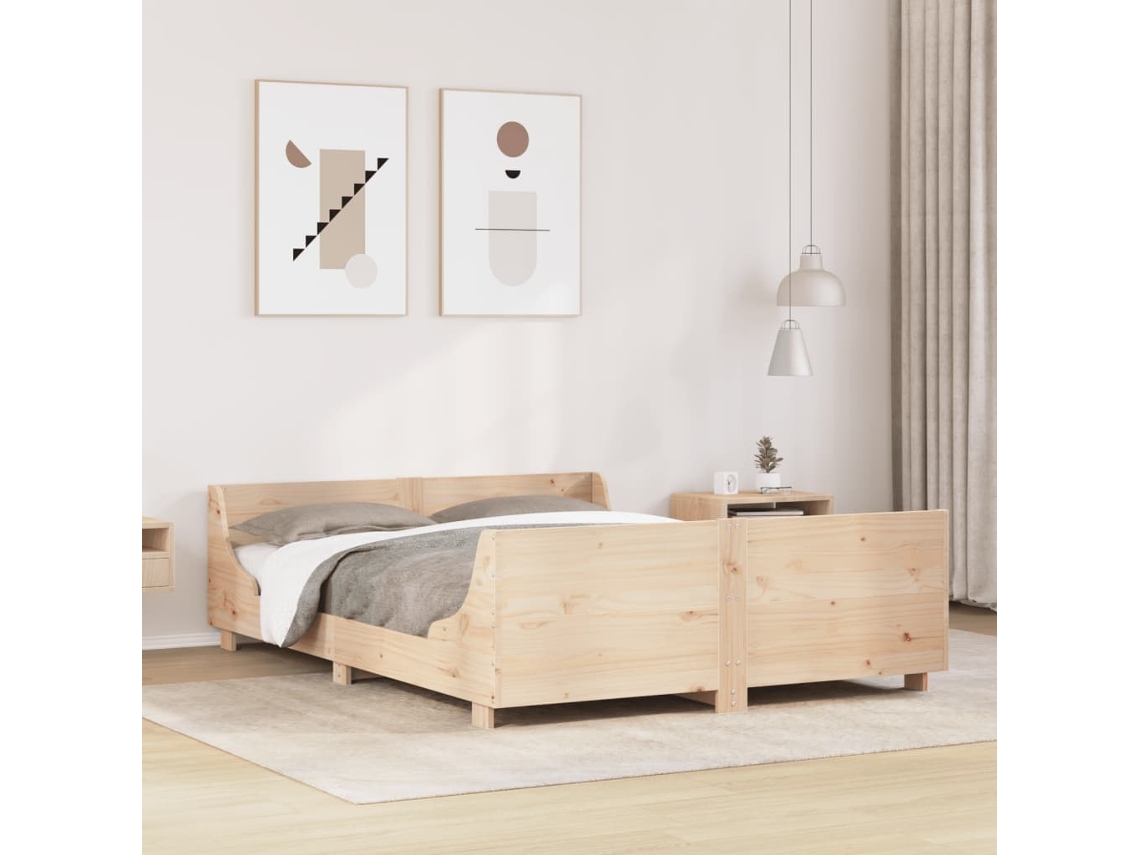 Cama Sem Colchão 120x200 Cm Madeira De Pinho Maciça