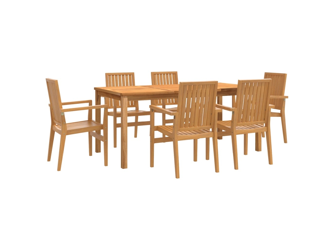 Maison Exclusive - Conjunto De Jantar Para Jardim 7 Pcs Madeira De Teca Maciça