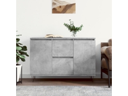 Aparador de madera procesada gris cemento de 104 x 35 x 70 cm