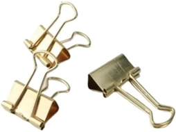 Conjunto de 12 Clips de Metal Dourado com Cauda Encaixe Andorinha Collection de Blocos de Notas e Artigos de Escritório