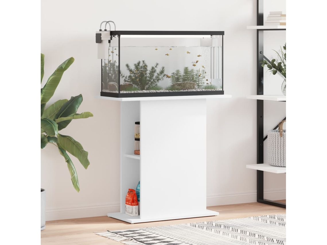 Vidaxl Suporte Para Aquário Branco 75x36x72,5 Cm Madeira Projetada