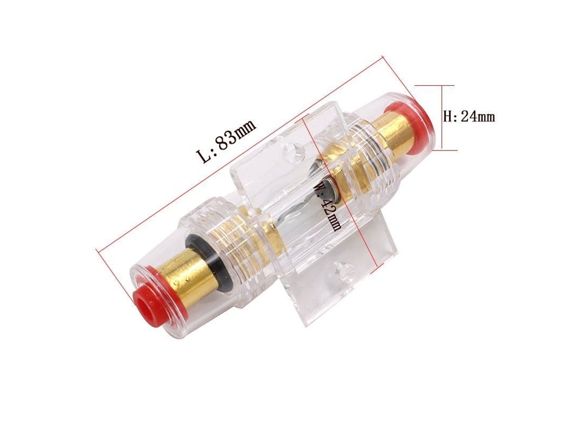 Porta Fusible Agu En Línea Chapado En Oro Y Fusible Agu De Vidrio Chapado En Oro 100a Para Automoción