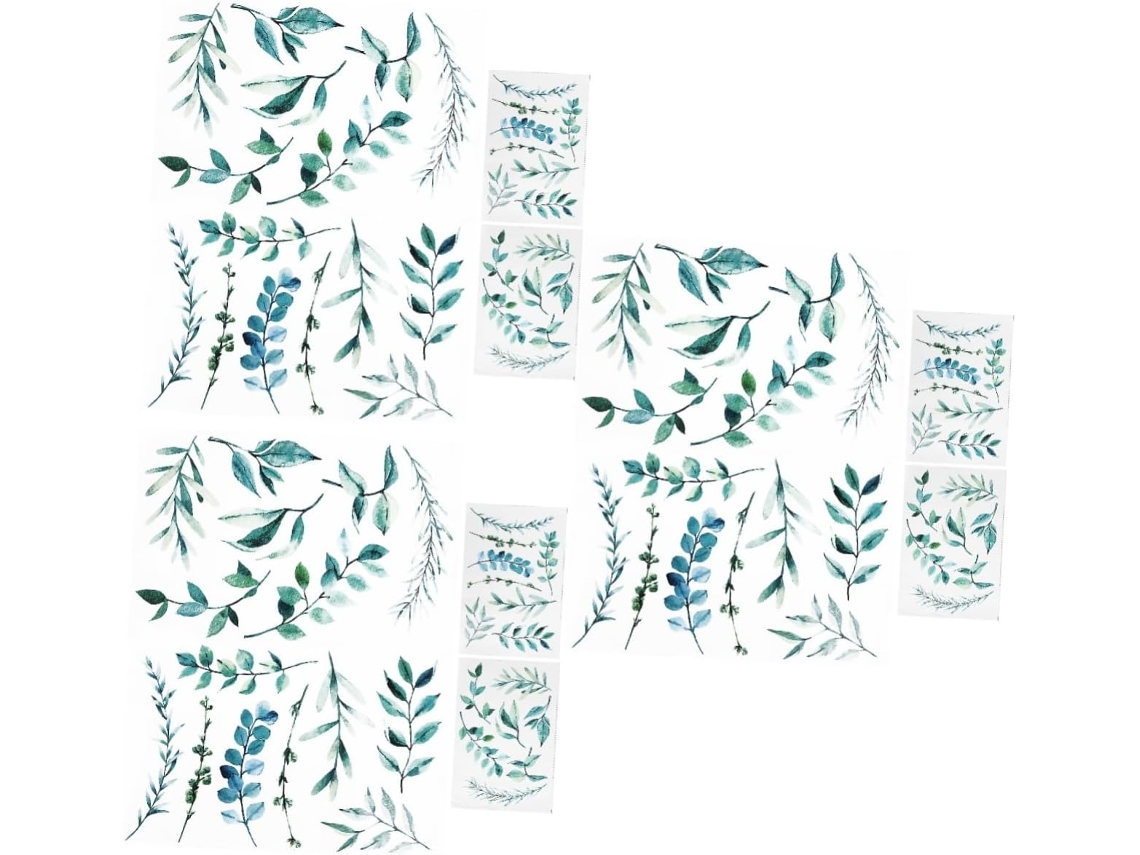 12 Folhas De Adesivos De Parede Com Plantas, Decorações Botânicas Para Quarto E