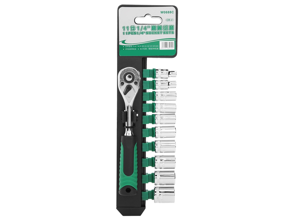 Conjunto De Chave De Rato Com 11 Pecas 1/4 Polegada Rápido Lançamento Reversível Ferramenta De Reparo
