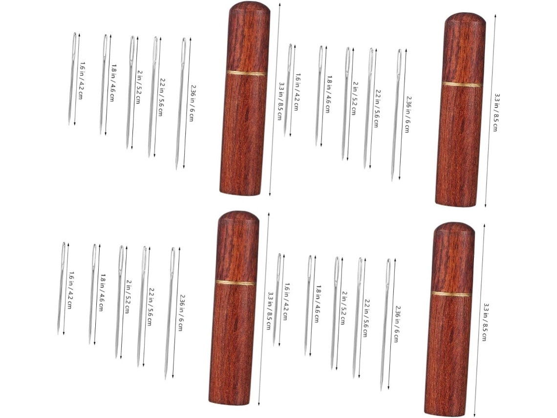 Kit Com 4 Conjuntos De Agulhas De Bordado Para Costura E Quilting