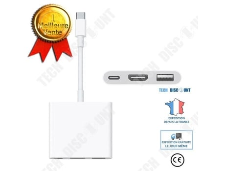 Adaptador Multi Port Td 3 Em 1 Hdmi Usb C Av Compacto