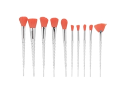 10pcs Conjunto De Pincéis De Maquiagem Portáteis Para Olhos, Blush E Pó Solto Com Design Ergonômico