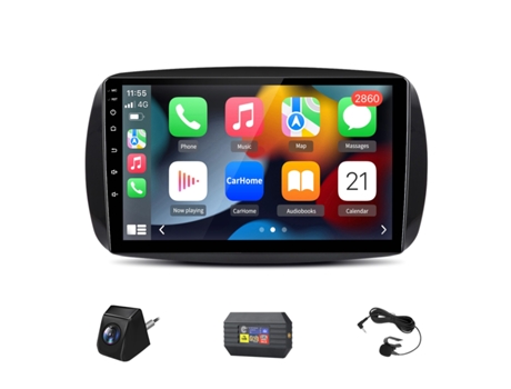 Rádio Carplay Android Auto para Mercedes Benz Smart Forfour Fortwo 453 Swc Dab Kam Junsun (2015 2019)