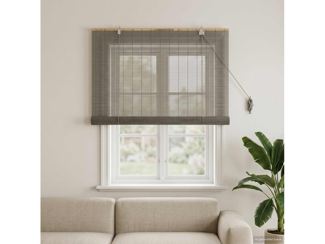 Vidaxl Estores De Rolo Cinzento 100 X 160 Cm Bambu