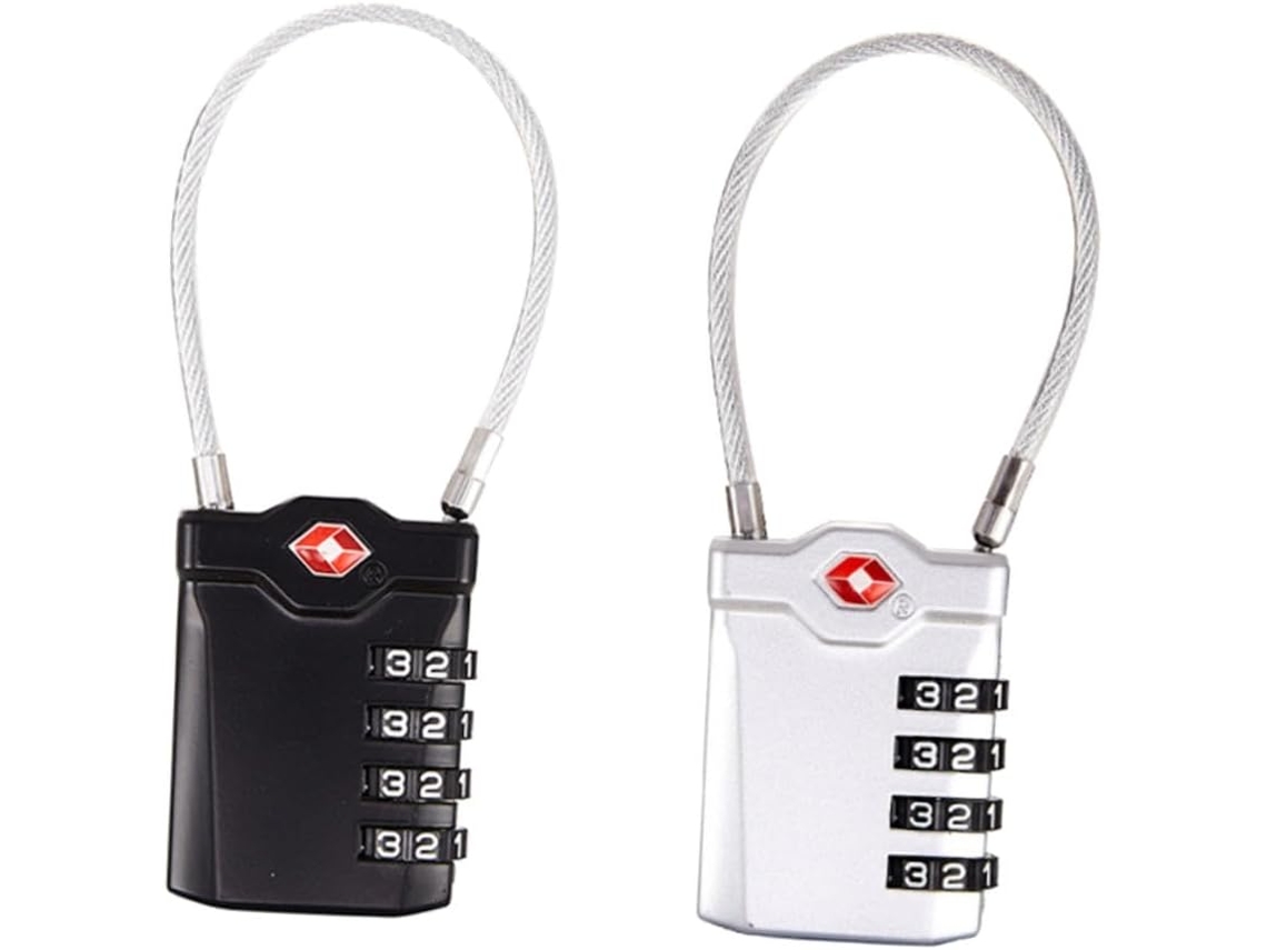 Conjunto De 2 Cadeados Combinação Pequenos Para Malas, Ideais