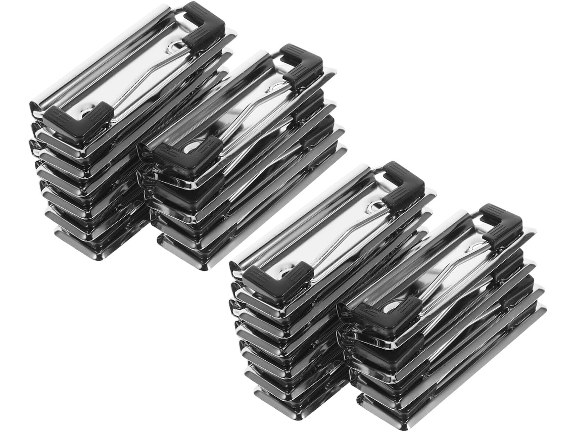 Kallory Conjunto De 30-clipes Metálicos Prancheta, Clipes Resistentes De 7cm Com Cantos Plástico, Clipes